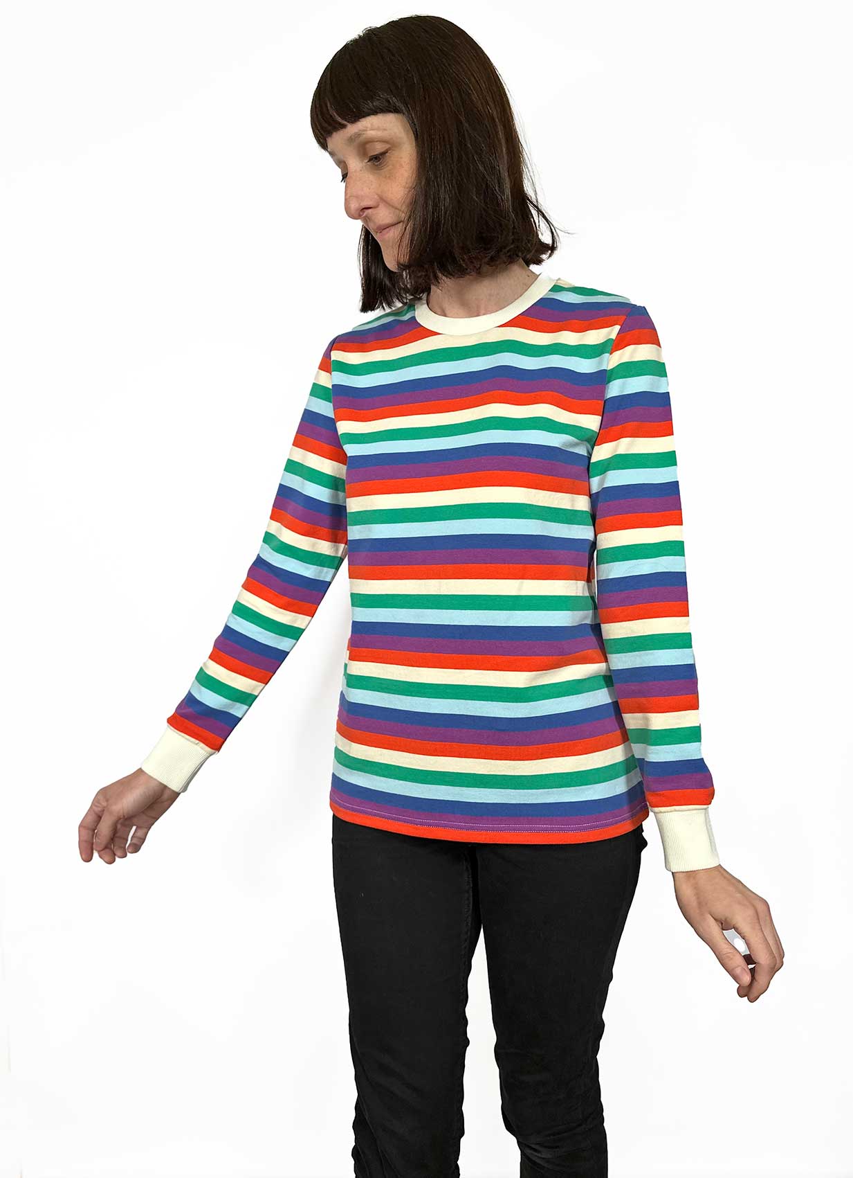 Crew Neck Tshirt - Ocean Stripe