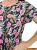 Drawstring Kimono Sleeve Dress - Zebra Finch (Black)