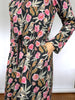 Long Sleeve Dress - Zebra Finch Black - Made to order
