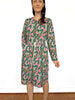 Long Sleeve Dress - Zebra Finch Green - Made to Order