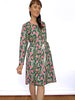 Long Sleeve Dress - Zebra Finch Green - Made to Order