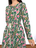 Long Sleeve Dress - Zebra Finch Green - Made to Order