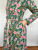 Long Sleeve Dress - Zebra Finch Green - Made to Order