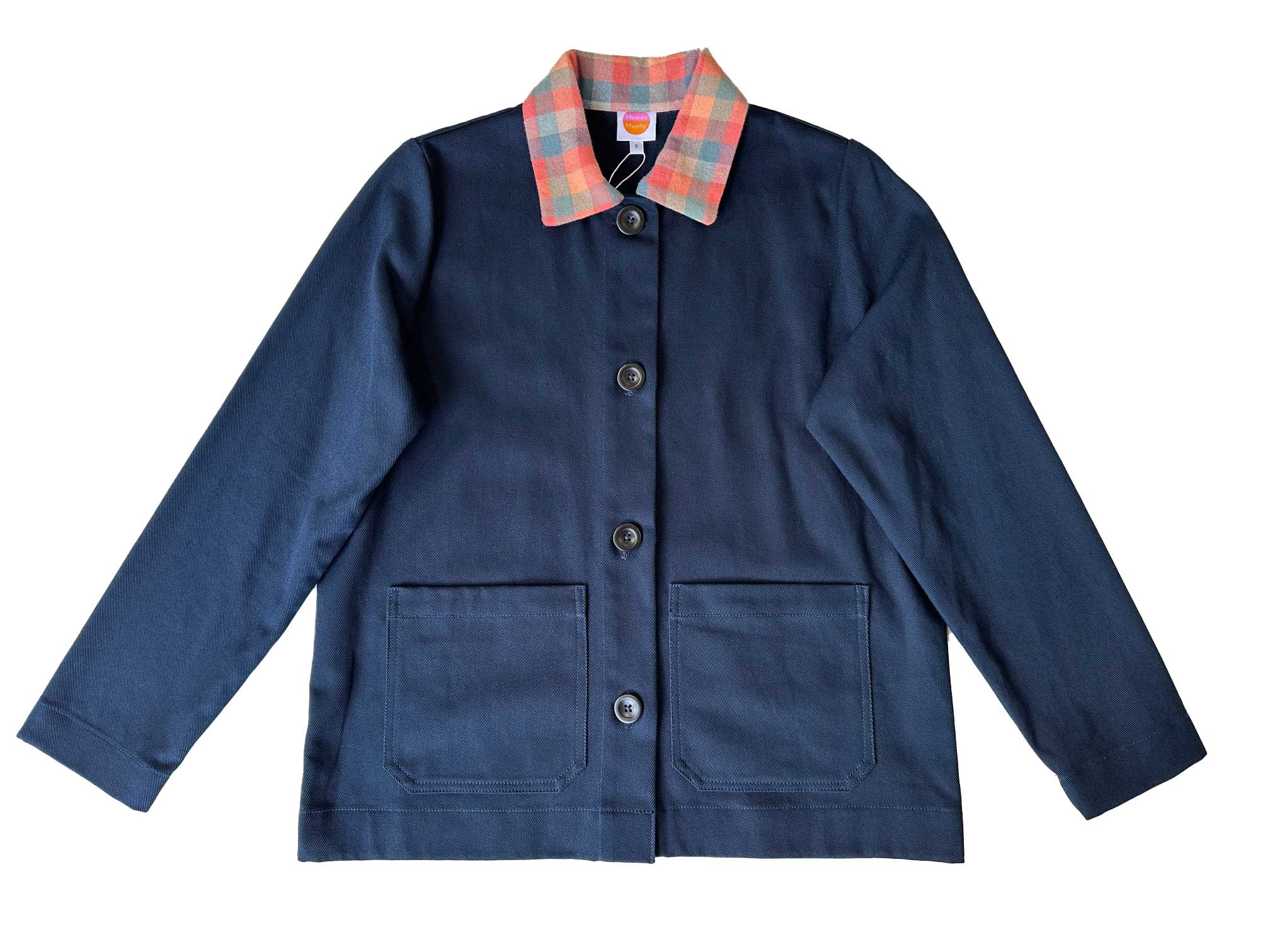 Collar Jacket - Navy + Natural Melon Collar