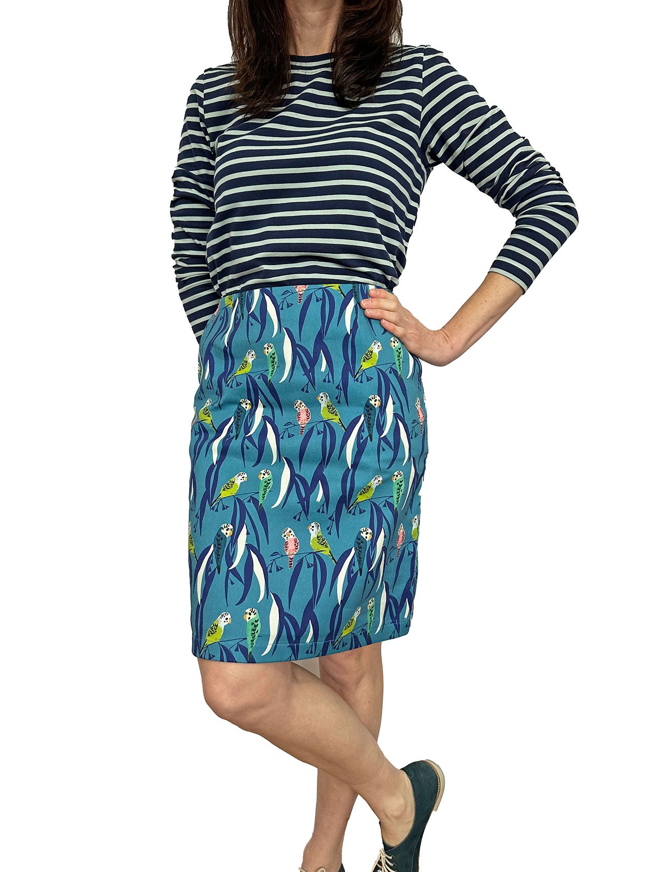 Straight Shell Skirt - Little Budgies