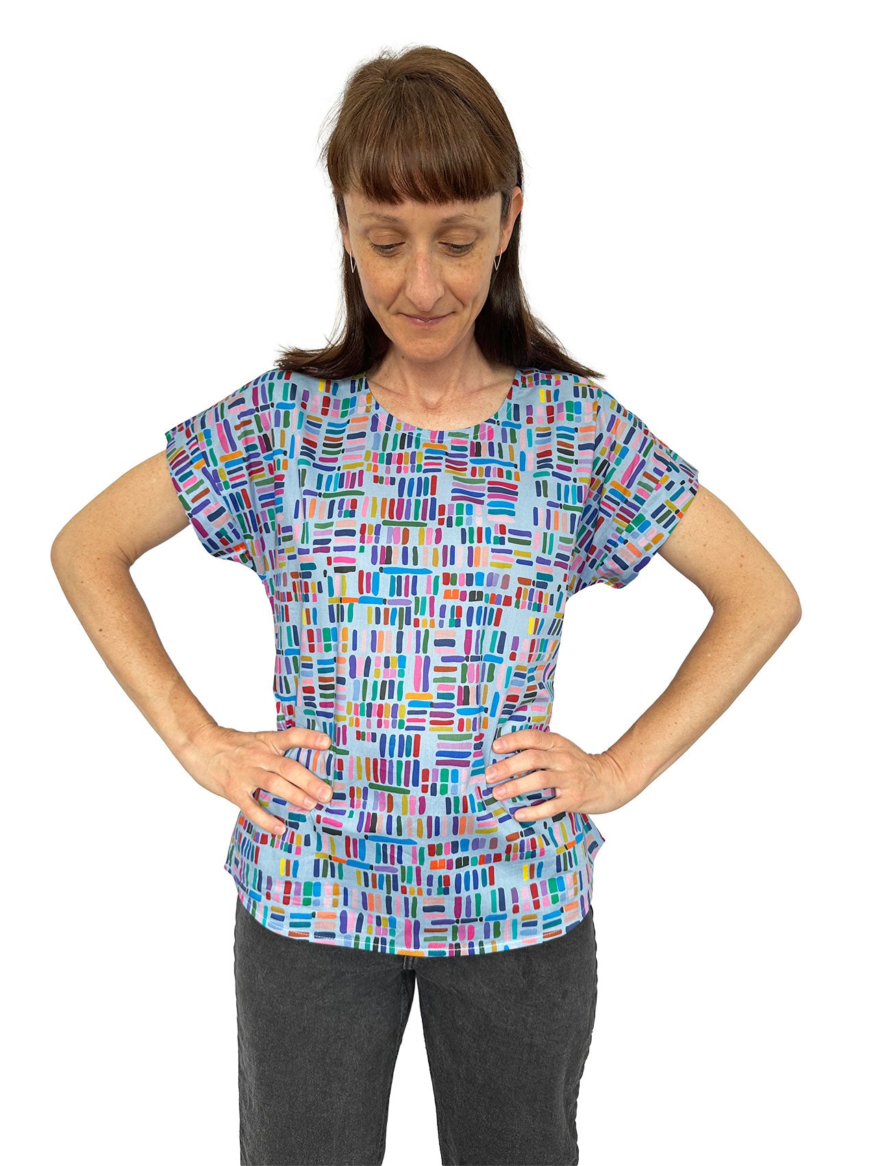 Boxy Top - Blue Mosaic