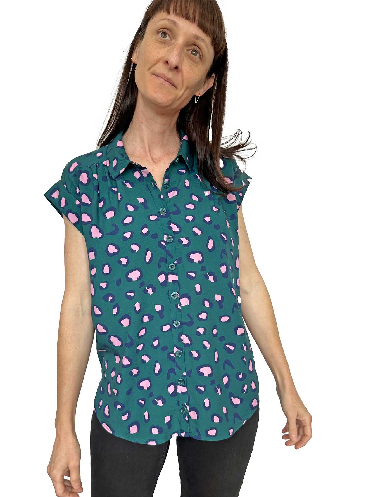 Button through Blouse - Animal Print