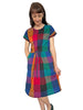 Coming Soon! Drawstring Kimono Sleeve Dress - Big Check