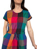 Coming Soon! Drawstring Kimono Sleeve Dress - Big Check
