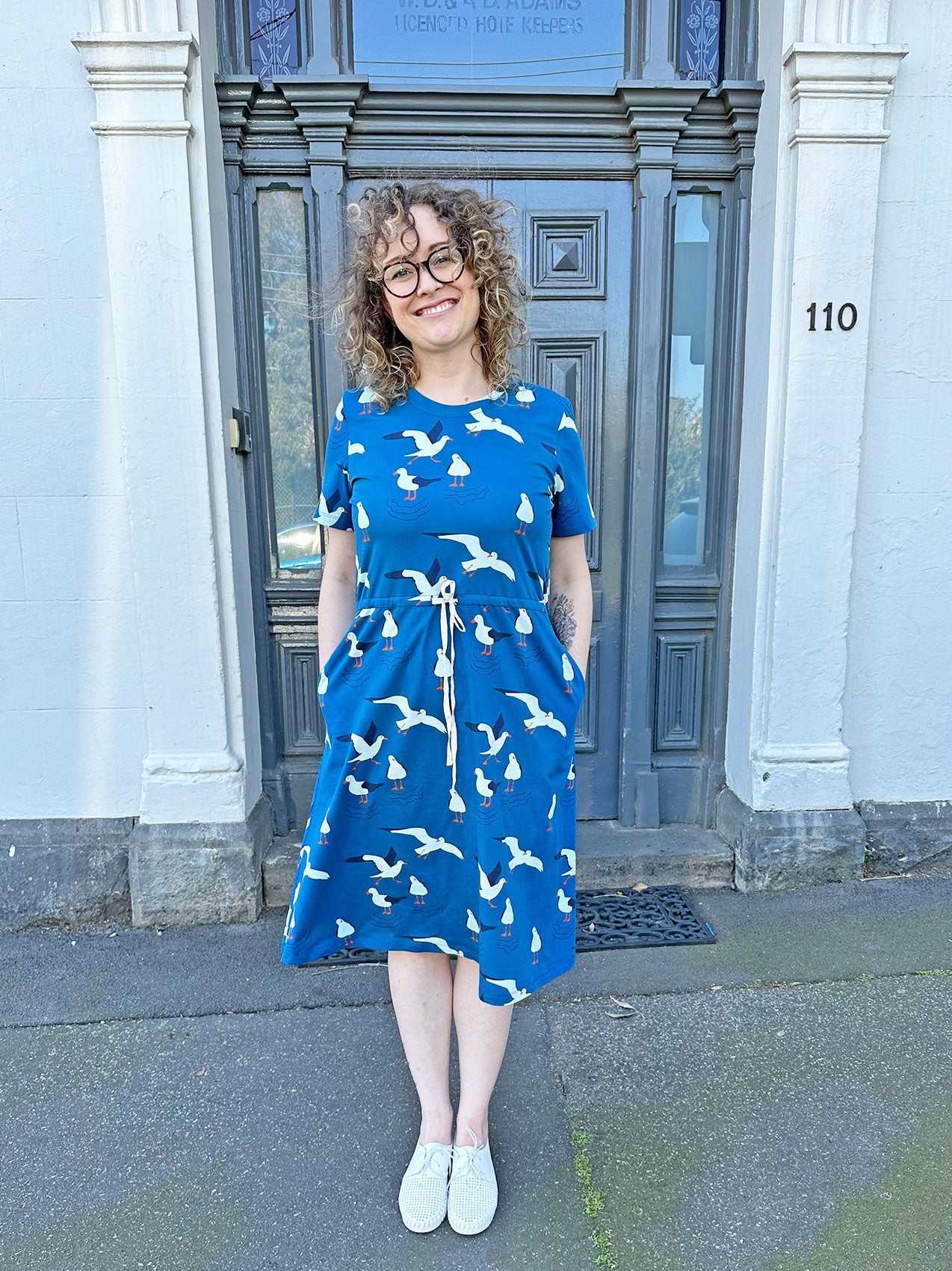 Flare Jersey Dress - Seagulls