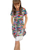 Drawstring Kimono Sleeve Dress - Rocks