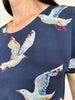 Drawstring Kimono Sleeve Dress - Seagull