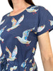Drawstring Kimono Sleeve Dress - Seagull