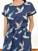 Drawstring Kimono Sleeve Dress - Seagull