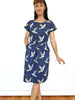 Drawstring Kimono Sleeve Dress - Seagull