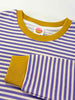 Two Tone Jumper - Lilac Stripe + Mustard