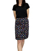 Straight Shell Skirt - Multi Spot Black