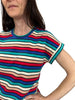 Staple Tee - Red/Blue/Aqua Stripe