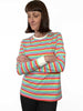 Crew Neck Tshirt - Pastel Rainbow Stripe